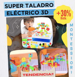 MINI TALADRO ELÉCTRICO MONTESORRI 3D: Creatividad y Aprendizaje en Cada Proyecto